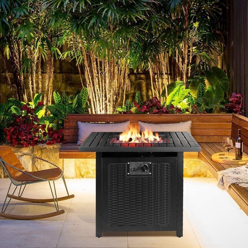 Outdoor Feuertisch Gas-Feuerstelle Feuerschale Gaskamin für Terrasse Garten 72cm - Bild 4 von 10