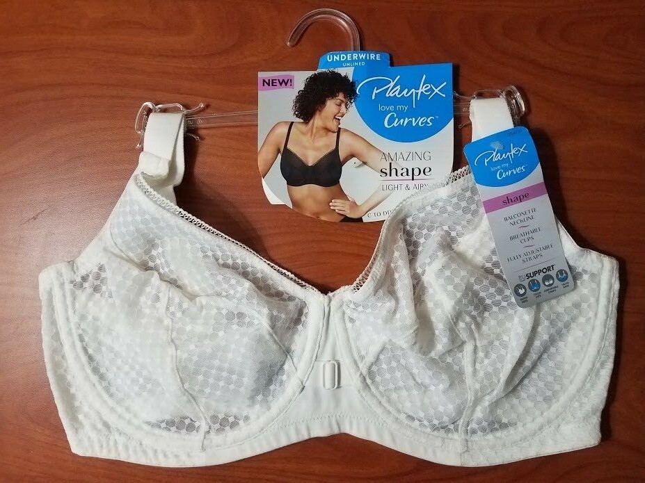 Playtex #4713 Underwire Unlined Love My Curves White Balconette