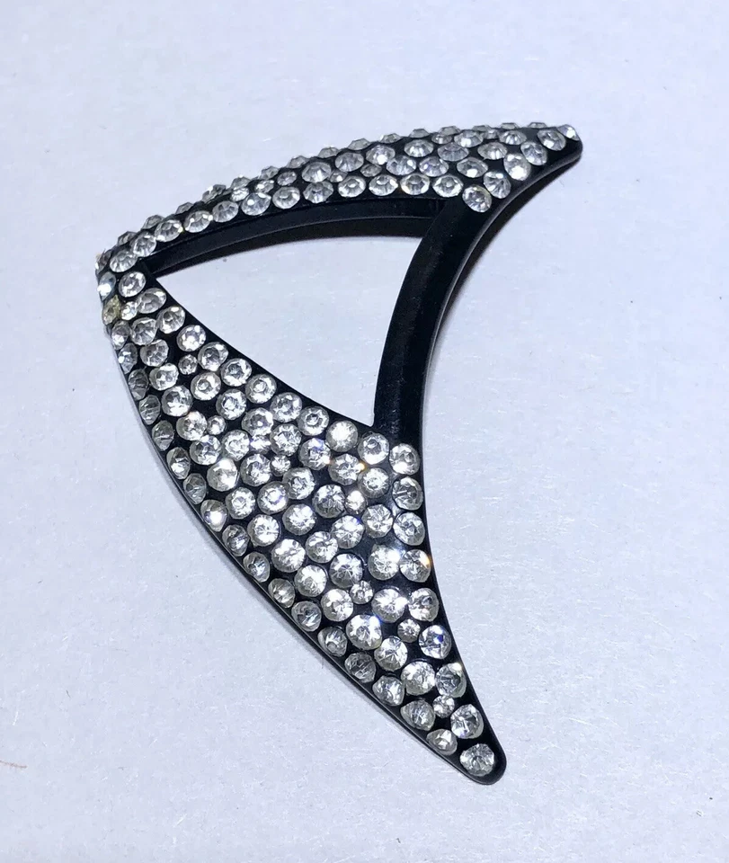 Art Deco Lucite Acrílico Resina Estrás Antiguo Vintage Hebilla de Cinturón Foto 3 de 4