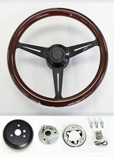 67 68 Chevelle El Camino High Gloss Mahogany Wood Black Line Steering Wheel 15