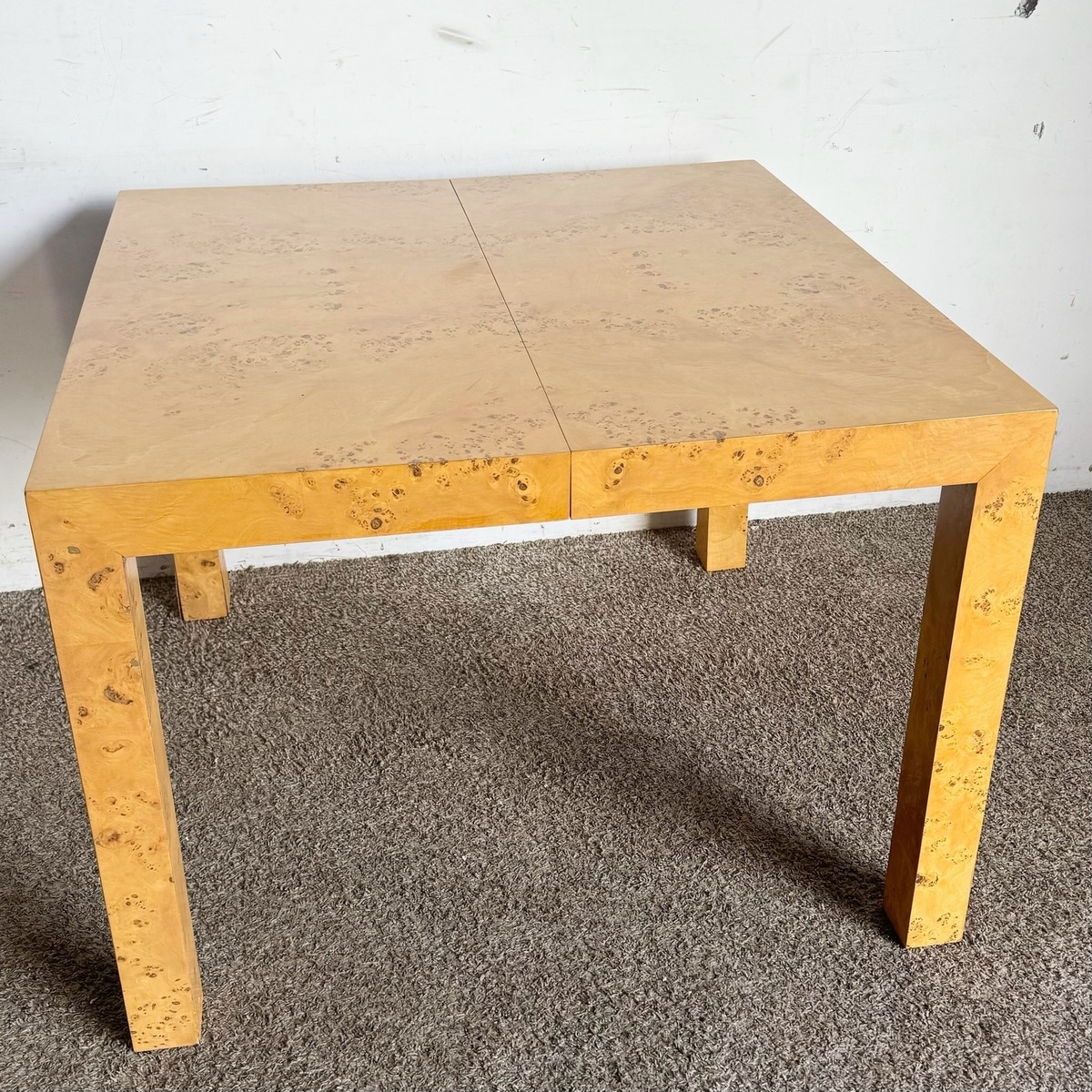 70s  PARSONS table vintage ミッドセンチュリー ポップ Mid Century Modern Burl Wood Parsons Extendable Dining Table
