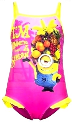 GIRLS MINION DESPICABLE ME PINK YELLOW SWIMSUIT AGE 6-8 ...