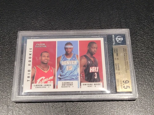 2003-04 Fleer Tradition #300 LeBron James Carmelo Anthony Dwyane Wade BGS 9.5 RC