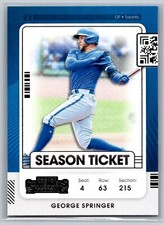 2021 Panini Contenders  Baseball #94 George Springer  Toronto Blue Jays