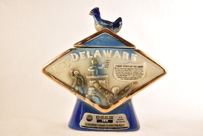 Jim Beam Decanter 1972 Blue Hen State Delaware Empty