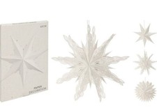 Papierstern Weihnachtsstern weiß Deko Fenster Wand 50cm 60cm 75cm Faltstern