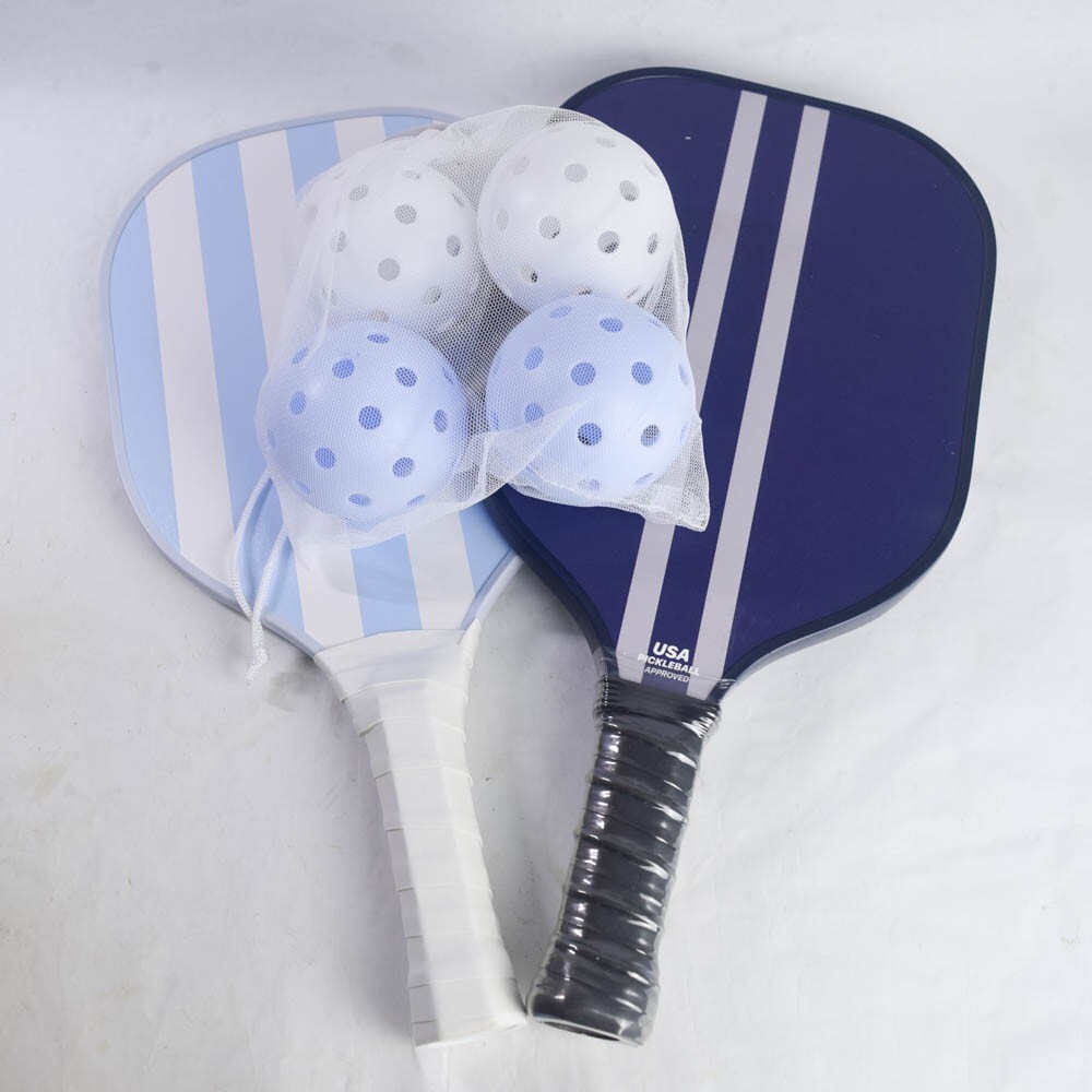 Premium 2-Player Pickleball Set with 2 Paddles 4 Balls 2 Zip Bags in Blue White