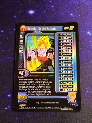 Vegeta, Super Saiyan DBZ GT Preview 6 Alt Foil Score 2004 LV2 Card