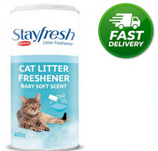 Bob Martin Cat Litter Freshener Powder 400g Baby Powder Deodoriser Odour Tray UK 6.73 per kilo