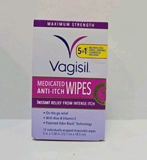 Vagisil Medicated Anti-Itch Wipes 12ct New EXP 05/2026