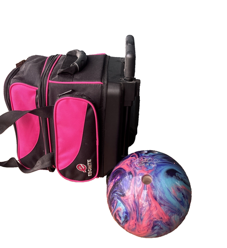 Columbia 300 Purple Blue Marble Pink 10lb C300 USA w Bowling Bag