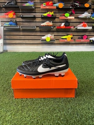 Nike Tiempo Genio Leather FG Soccer Cleats US Size 6.5 - Black