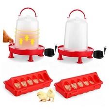 4 Pcs Heated Chicken Waterer for Winter, Poultry Feeder, Poultry Heated 3L