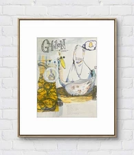 Faris Art: Golden Goose: 10x14: Paper Unique Neo-Expressionism