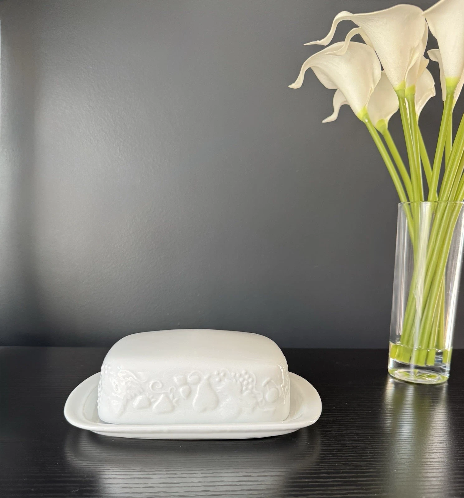 Philippe Deshoulières Porcelain Covered Butter Dish ~ France ~ Vintage
