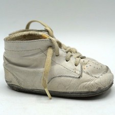 Baby Shoes White Leather 1950's