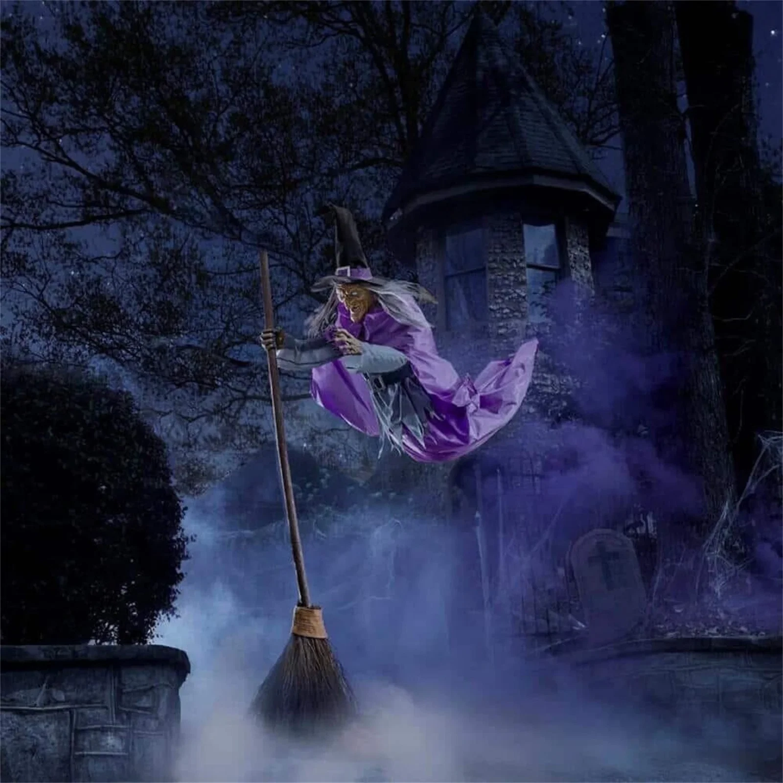 Halloween Props Garden Flying Witch Terror Flying Witch Courtyard Decoration Fly