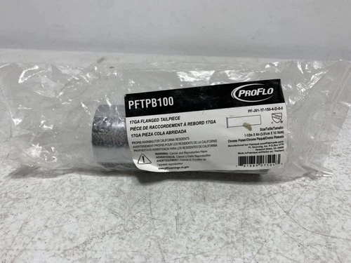 ProFlo PFTPB100 Flanged Tailpiece 1-1/2" x 4" 17GA Brass - Picture 1 of 4