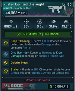 Frontières 4 • MODDED PEARLESCENT SMG • Mise en œuvre 4,4B • Lvl 60 • PS PC XBOX