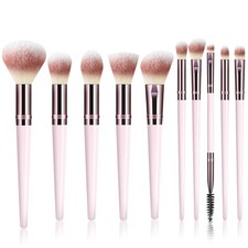 Makeup Brush Set, Premium Synthetic 10 PCS Makeup Brushes, Travel Makeup Brus...