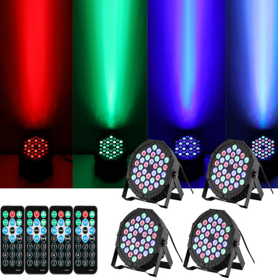 4x PAR56 RGB Stage Light 36W DMX Stroboskop Disco Beleuchtung mit Fernbedienung
