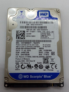 WESTERN DIGITAL *WD1600BEVT-75A23T0* 160GB* SATA HDD Notebook 2,5 Zoll #NFP1777