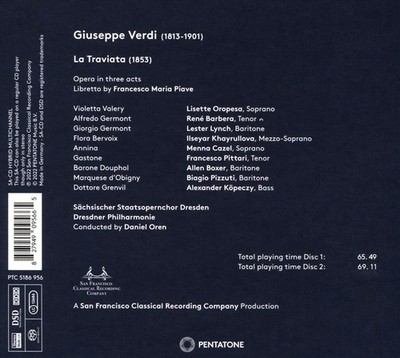 LISETTE OROPESA / RENÉ BARBERA / DANIEL OREN VERDI: LA TRAVIATA NEW SUPER AUDIO