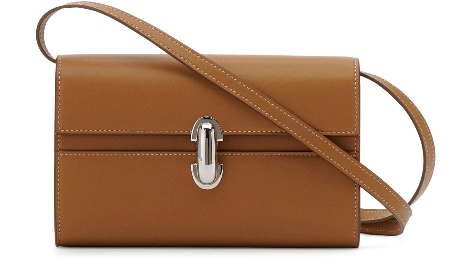 SAVETTE Smooth calfskin Symmetry Mini Saddle Crossbody Bag New & Authentic