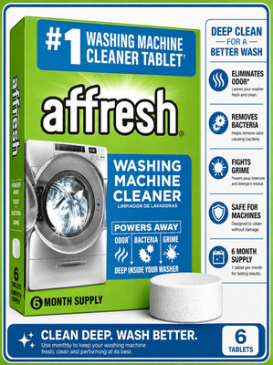 Affresh Washing Machine Cleaner, Helps Power Away Odor Causing Bacteria & Grime 
