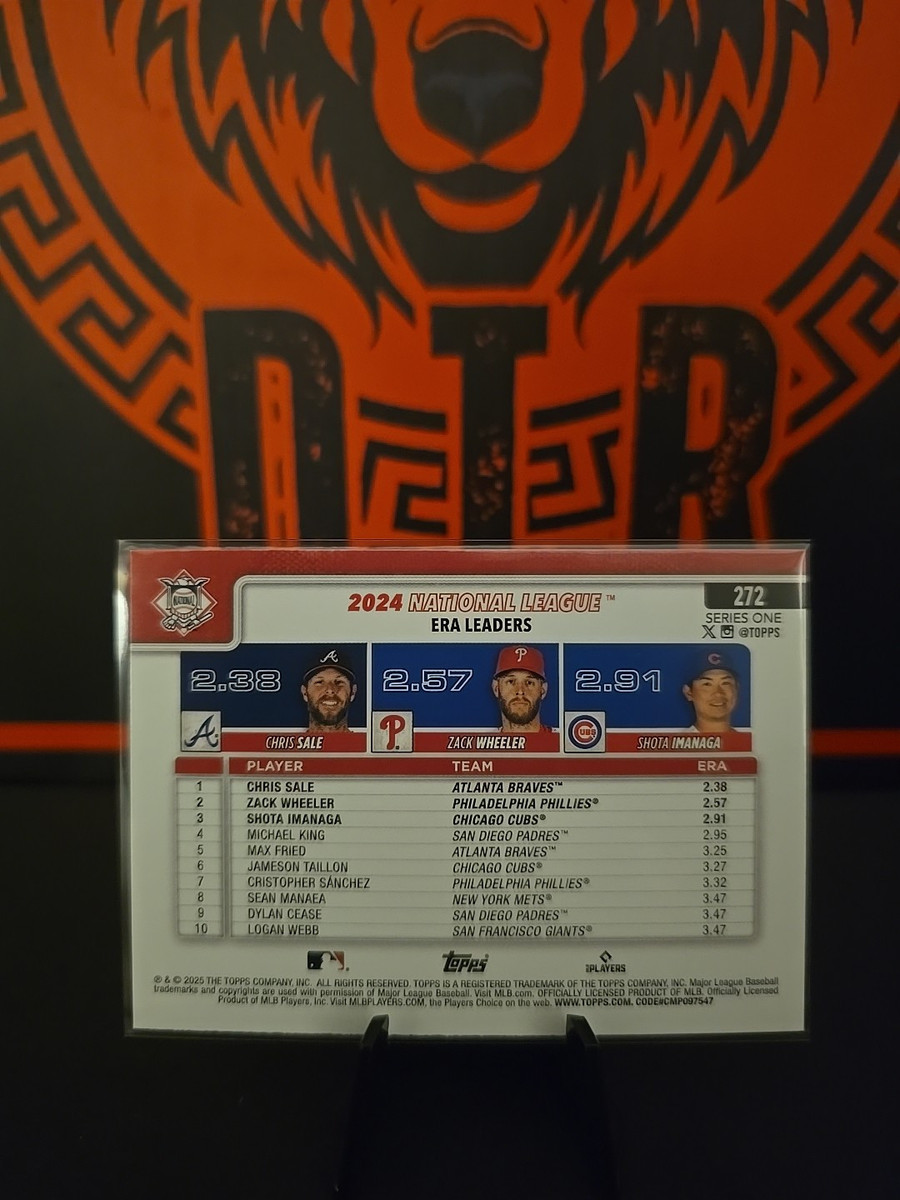 NL ERA Leaders Sale / Wheeler / Imanaga 2025 Topps Series 1 NL ERA Leaders Sale / Wheeler / Imanaga 2025 Topps Series 1