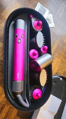Dyson Airwrap HS05 Complete Fuchsia/Nickel + Extra Rotating Curling Barrel - New