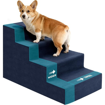 #ad #ad 4 Tier Foam Dog Stairs Extra Wide for High Bed Couch Window Non Slip Ramp Ladder $49.99