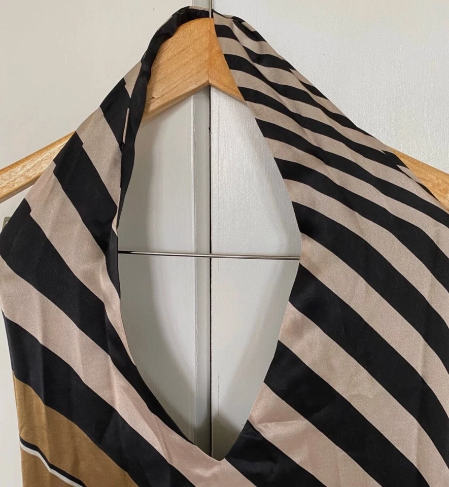 Vestido halter de seda a rayas Fendi - Talla M, nuevo con etiquetas, hecho en Italia Foto 2 de 4