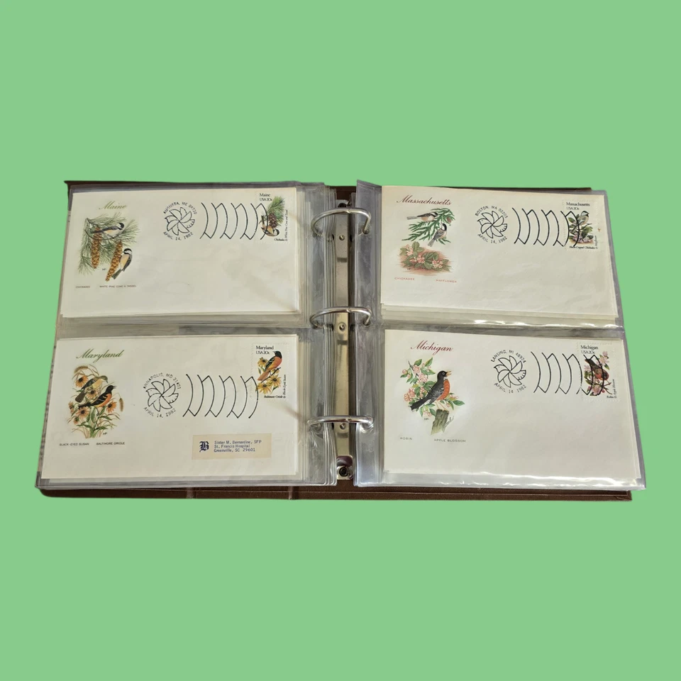 House of Farnam Complete Set 50 State Birds & Flowers Envelopes w/ Stamps Binder - Image 4 of 4