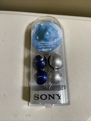 Sony MDR-Q22LP Ear-Hook Headphones NEW Silver/Blue Retro Vintage 2003 Sealed