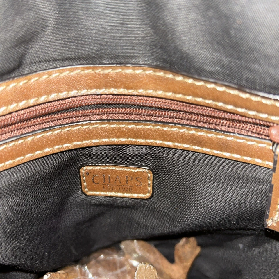 Bolso Bandolera Pequeño Chaps Ralph Lauren Marrón/Negro Cuero Sintético Foto 3 de 4