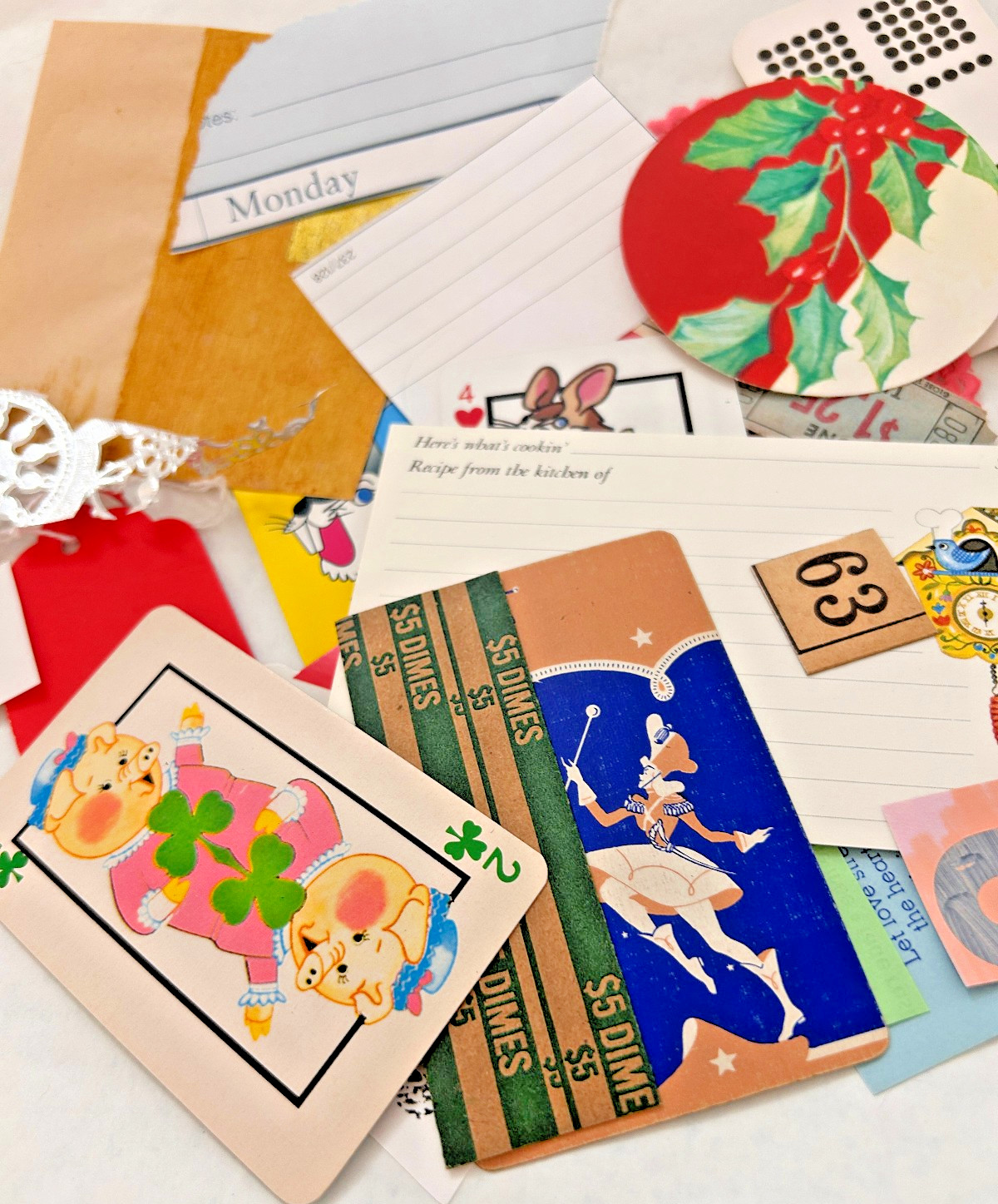 Junk Journal Papel Ephemera Kit: Vintage Paper Scraps for Collage & Painting