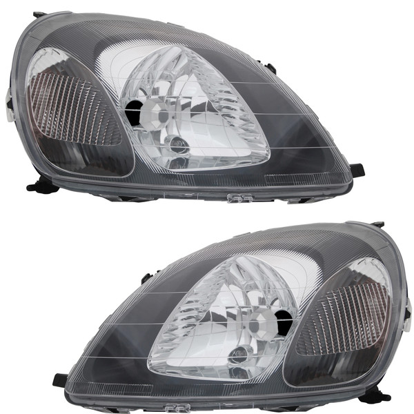 Scheinwerfer Set FüR Toyota Yaris CP10 1999-2003 Schwarz LWR Stellmotor-image