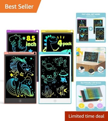 Educational 4 Pack Colorful Doodle Boards: Perfect for Ages 3-8 - Fun Learning