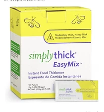 Simply Thick Easy Mix Thickener - Honey Consistency 100 count NEW Open Box