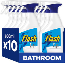 Flash Bathroom Cleaner Spray, 8 Litres (800 Ml X 10), Bathroom Cleaning, Limesca