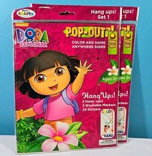 2X Nickelodeon Dora The Explorer Pop Outz Coloring Boards  Stickers Grab Bag