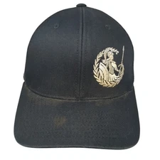 Trojan Laurel Snapback Trucker Hat Black One Size Adjustable Mesh Back Yupoong