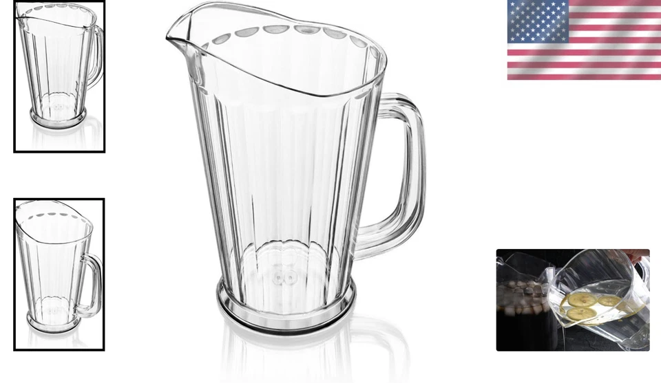 Jarra ligera de plástico transparente, 60 oz, juego de 12 Foto 2 de 4