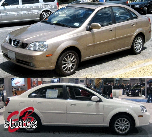 Легкий тонированный наружный дефлектор вентиляционного козырька 4 шт для Suzuki Forenza 2004-2008 годов выпуска - Изображение 4 из 4