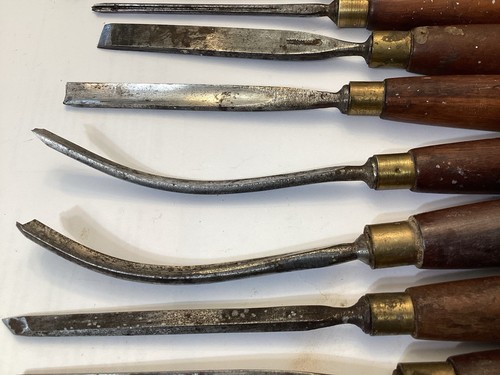 12 vintage Marples carving chisels good user tools to restore As Found - Picture 13 of 18