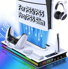 For PS5 Pro/Slim/PS5 Stand Cooling Station Controller PS5 Charging Dock Station