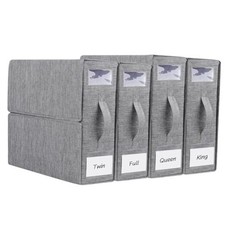 Bed Sheet Organizers and Storage, Twin/Full-2 Pack  Queen/King-2 Pack Grey