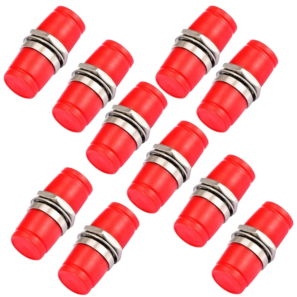 10 Pack Lot FC-FC/PC Fiber Optic Adapter Coupler Connector Female to Female RED - Image 2 of 4