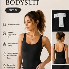 Leith Scoop Neck Sleeveless Thong Bodysuit